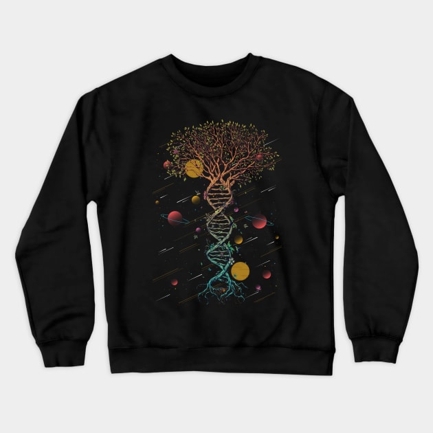 DNA Tree Life Genetics Biologist Science Earth Day Crewneck Sweatshirt by peskyrubeus